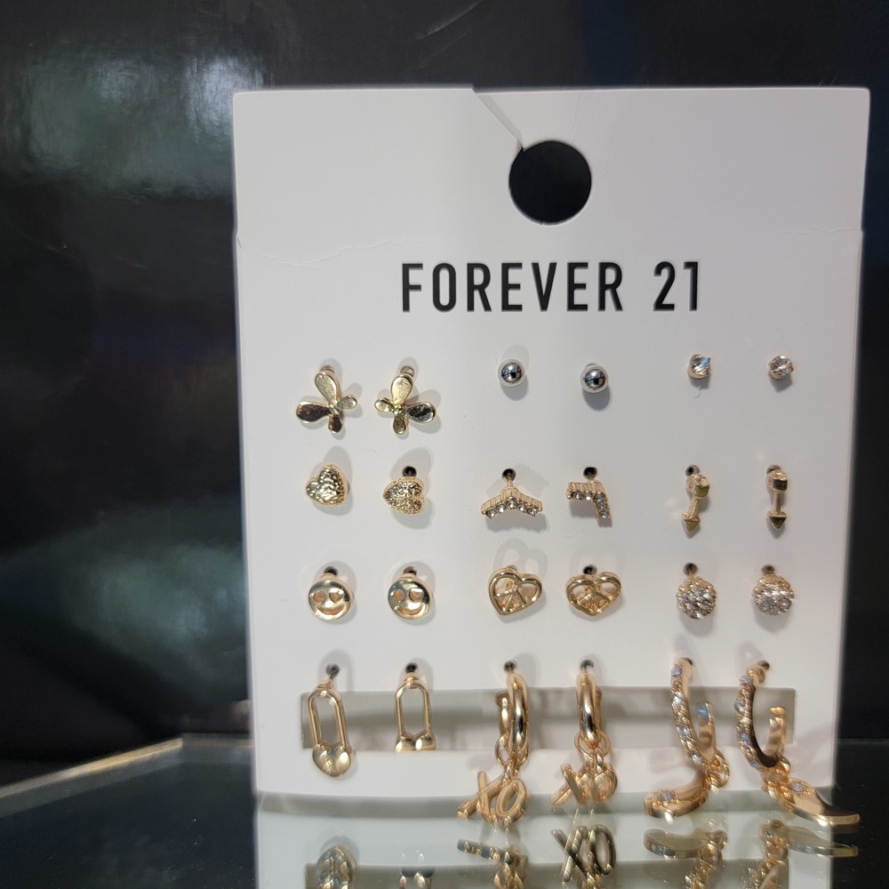 Forever 21 | Gold | Studs | 12 Pairs | Earrings